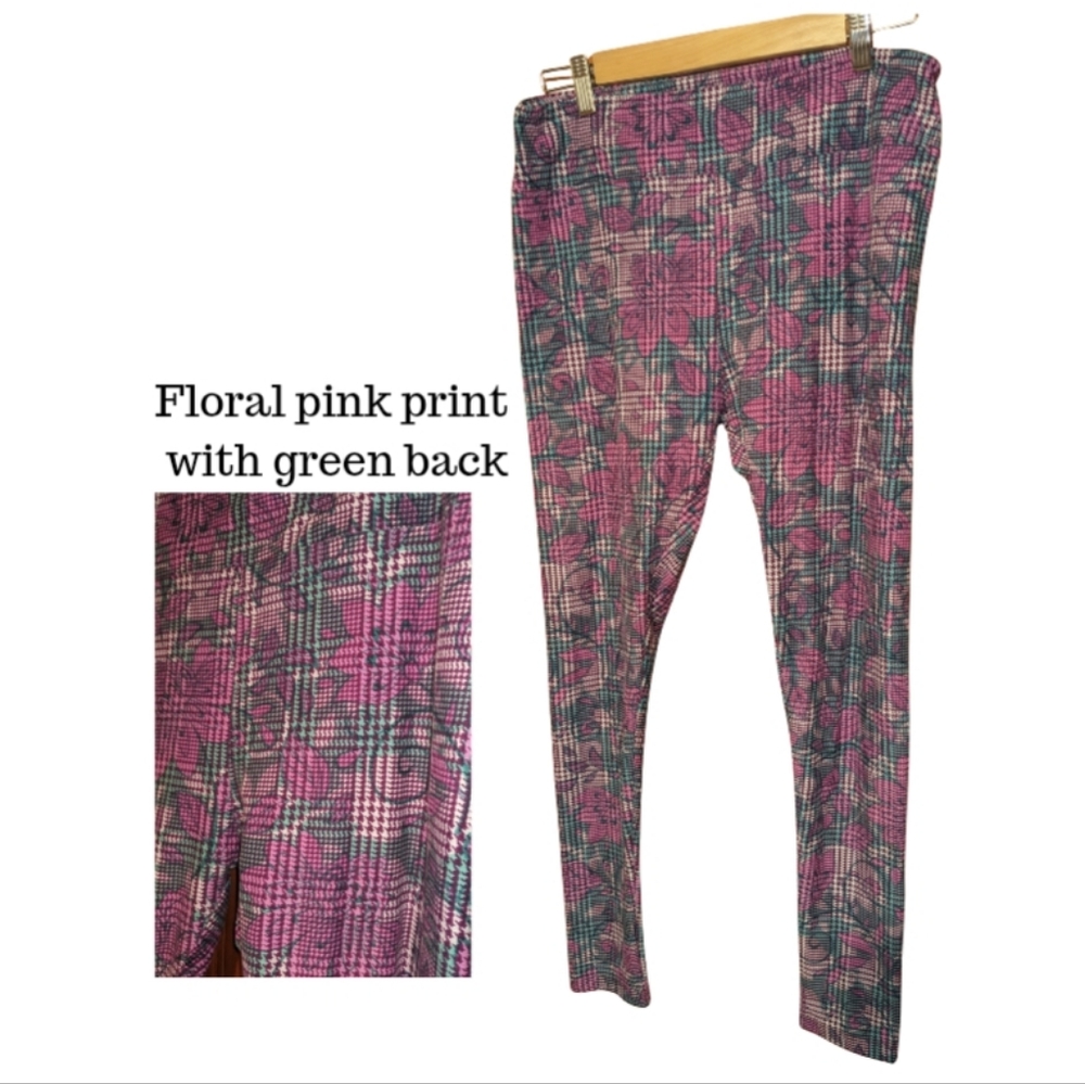 LuLaRoe Purple and Teal Patterned Leggings
